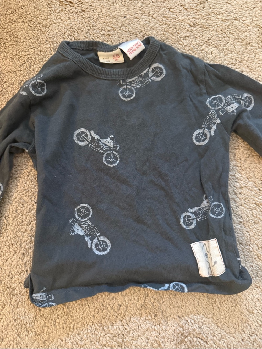 Zara Kids Motorcycle Print Long-Sleeve Top - 9-12 mos